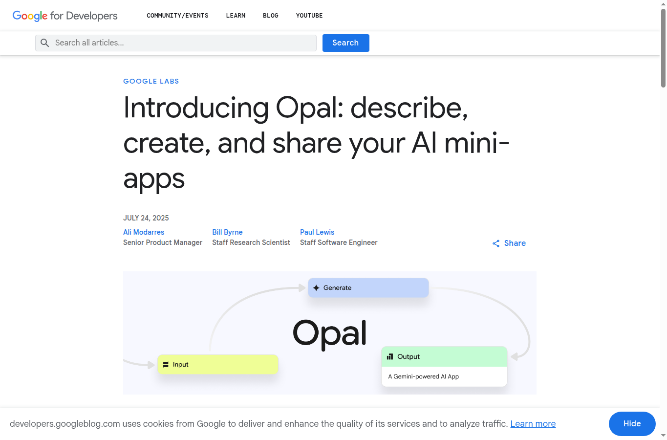 Capture officielle de Google Opal